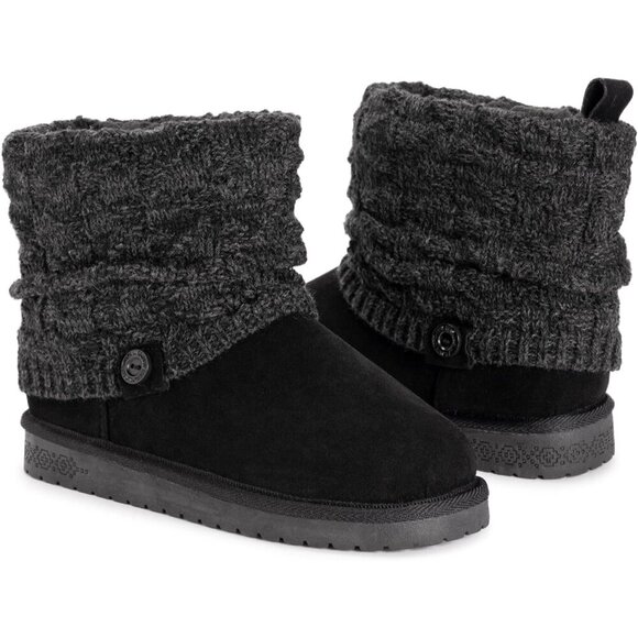 Women's Faux Suede Faux Fur Lined Ankle Boots Waterproof Plush Comfort - Picture 5 of 8